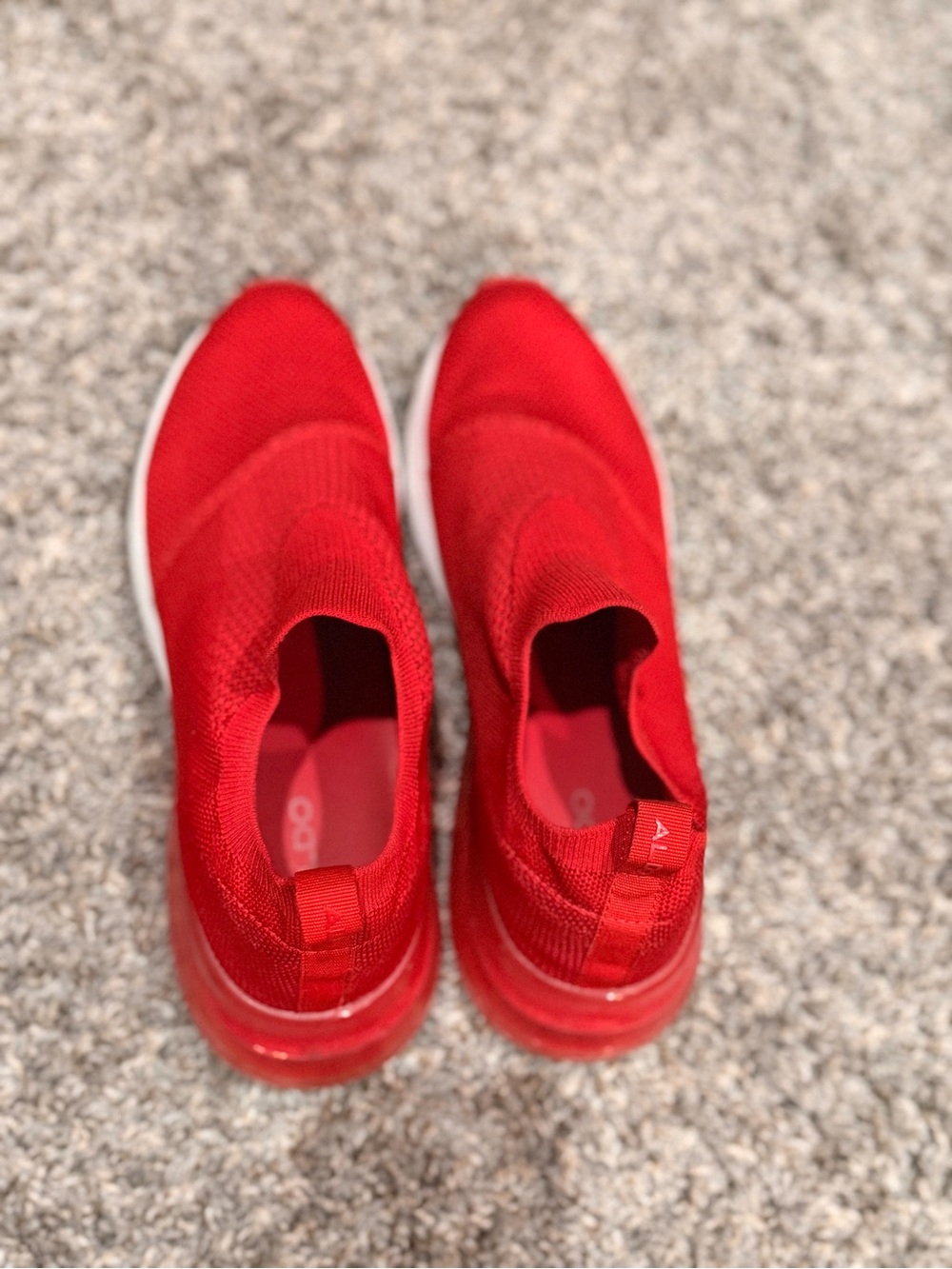Aldo Red Knit Slip-On Sneakers